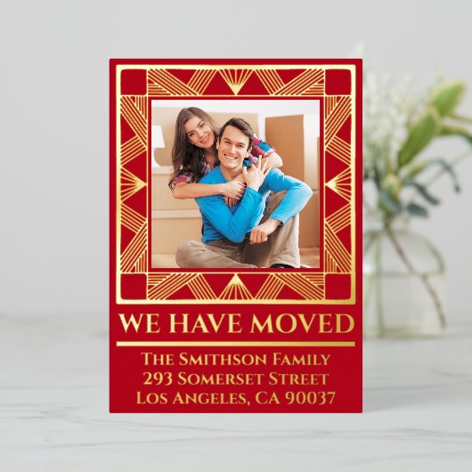 上品なデコシックなパーソナライズされた動きの発表 箔シーズンカード (立ち正面)