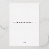 上品なデコシックなパーソナライズされた動きの発表 箔シーズンカード (裏面)