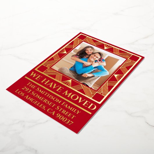 上品なデコシックなパーソナライズされた動きの発表 箔シーズンカード (回転した状態)