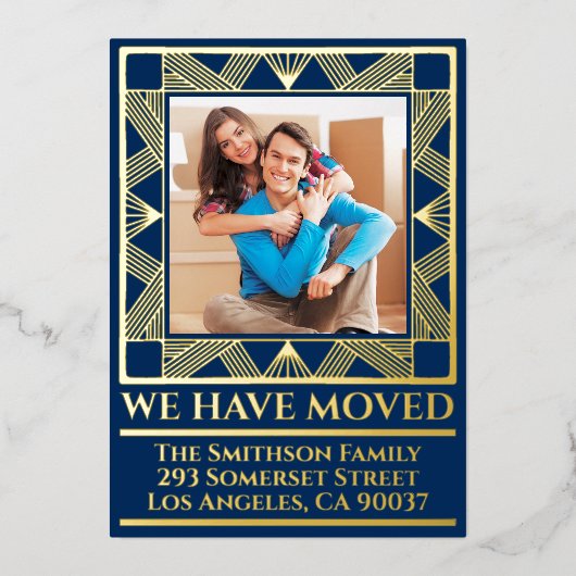 上品なデコシックなパーソナライズされた動きの発表 箔シーズンカード (正面)