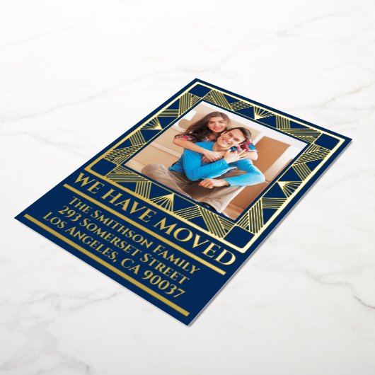 上品なデコシックなパーソナライズされた動きの発表 箔シーズンカード (回転した状態)