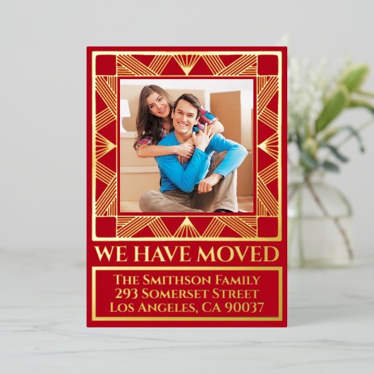 上品なデコシックなパーソナライズされた動きの発表 箔シーズンカード (立ち正面)