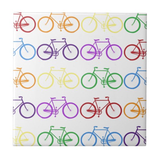 上品なデザイナーを自転車に乗る虹 タイル (正面)