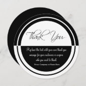 上品なトレンディーラウンドサンキューカードと封筒 サンキューカード (正面/裏面)