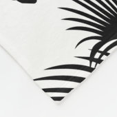 上品なトロピカルブラックパームツリーズ&名前 フリースブランケット (角)