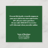 上品なトロピカル葉ホテルブティック割引クーポン 割引カード (裏面)