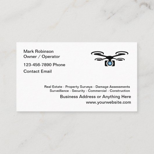 上品なドローンアイインスカイサービス 名刺 (裏面)