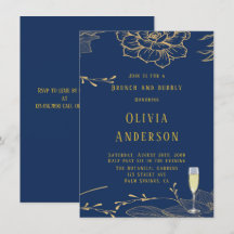 上品なネイビーブルーゴールドのレイチェル　ブランチ＆バブル