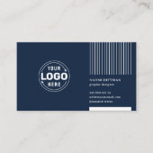 上品なネイビーブルーミニマル企業のリスト 名刺 (正面)