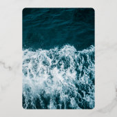 上品なネイビーブルー沿岸結婚のフォイル招待状 箔招待状 (裏面)