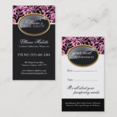 上品なネイルサロンおよび美学の名刺 予約カード (正面/裏面)