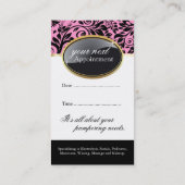 上品なネイルサロンおよび美学の名刺 予約カード (裏面)