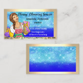 上品なハウスオフィス清掃サービスのメイドスパークリー 名刺 (正面/裏面)