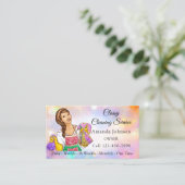 上品なハウスクリーニングサービスメイドグリッタースパーク 名刺 (スタンド正面)