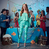 上品なハロウィーンの衣装の人魚のパタはかりで測ーン レギンス