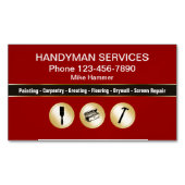 上品なハンディマンのビジネスマグネット マグネット名刺 (正面)