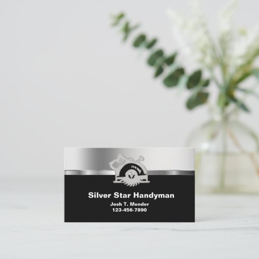 上品なハンディマンの名刺 名刺 (スタンド正面)