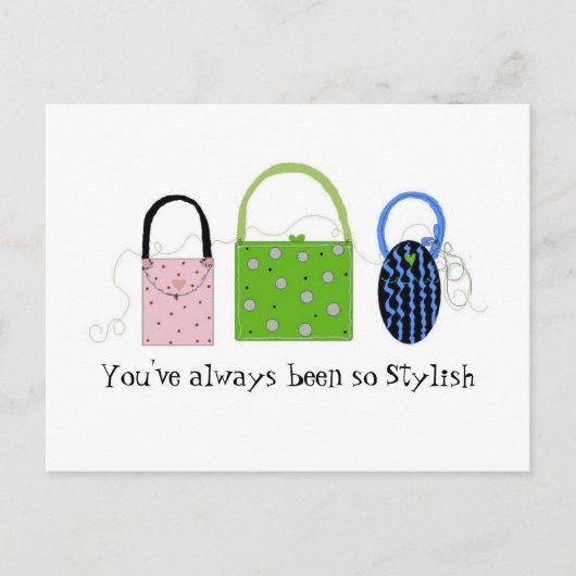 上品なハンドバお洒落ッグ ポストカード (正面)