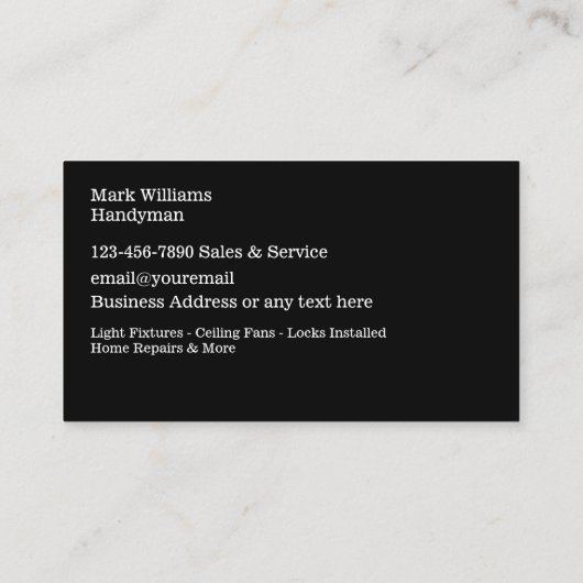 上品なハンマーのエンブレムの手作り名刺 名刺 (裏面)