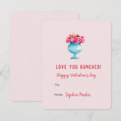 上品なバラの花束を飾った花瓶　バレンタインデー ミニメモ ノートカード (正面/裏面)