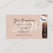 上品なバラゴールデンカラフルストライプ追加ロゴノーブル 名刺 (裏面)