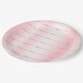 上品なバラピンクの豪華なリボン付き ブライダルシャワー ペーパープレート (アングル)