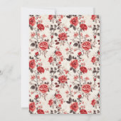 上品なバラフラワー春の結婚式日付の保存 (裏面)