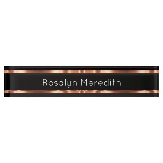 上品なバラモノグラムエグゼクティブデスクデザイン デスクネームプレート (正面)