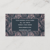 上品なバラ金ゴールドの夢捕手グレーパターン 名刺 (裏面)