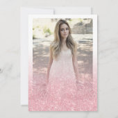 上品なバラ金ゴールドスパークルグリッターフォトスウィート16 招待状 (裏面)