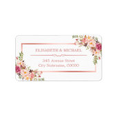 上品なバラ金ゴールドフレームエレガントフローラデコール ラベル (正面)