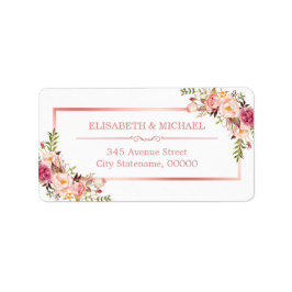 上品なバラ金ゴールドフレームエレガントフローラデコール ラベル