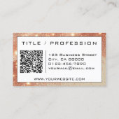 上品なバラ金ゴールドホワイト発光グリッターQRコード 名刺 (裏面)