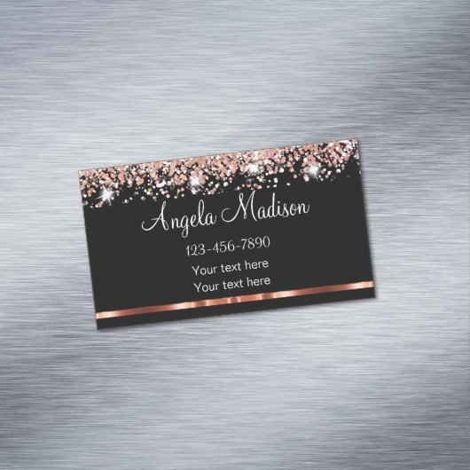 上品なバラ金ゴールド美しい マグネット名刺 (インサイチュ)