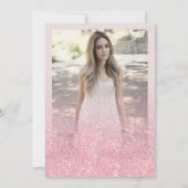 上品なバラ金ゴールド赤面グリッターPhoto Sweet 16 招待状 (裏面)