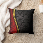 上品なバロック様式の黒い赤と金ゴールド枕 クッション (ブランケット)