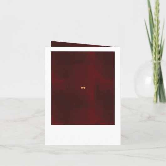 上品なバーガンディの金属銅の金ゴールドの写真の結婚式 招待状 (裏面)