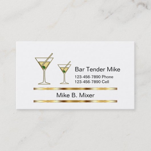 上品なバーテンダーの名刺 名刺 (正面)