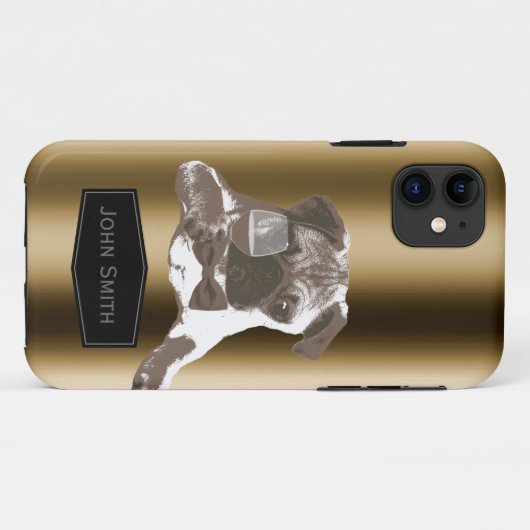 上品なパグ及びワインの名前をカスタムするのiPhone 5の場合 Case-Mate iPhoneケース (裏面(横))