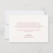 上品なパステルカラーのプリンセス風ブライズシャワーサマーパーティー サンキューカード (裏面)