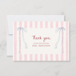 上品なパステルカラーのプリンセス風ブライズシャワーサマーパーティー サンキューカード