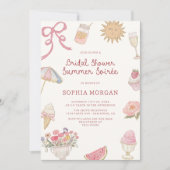 上品なパステルカラーのプリンセス風ブライズシャワーサマーパーティー 招待状 (正面)