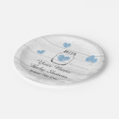 上品なパーソナライズされたプリントの赤ちゃんシャワーパーティープレート ペーパープレート (アングル)
