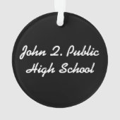 上品なパーソナライズされた卒業キャップとタッセル オーナメント (裏面)