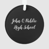 上品なパーソナライズされた卒業キャップとタッセル オーナメント (裏面)