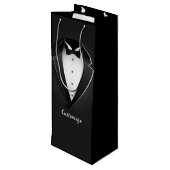 上品なパーソナライズされたTuxedo ワインギフトバッグ (裏面アングル)
