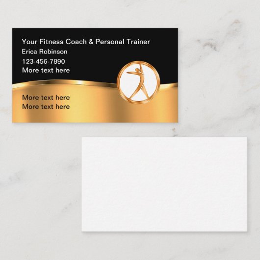 上品なパーソナルフィットネスコーチ 名刺 (正面/裏面)