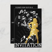 上品なパーティーダンス誕生日ミュージックVIP招待状 招待状 (正面/裏面)