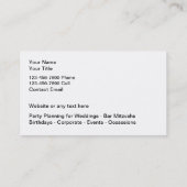 上品なパーティープランナーとオーガナイザー 名刺 (裏面)