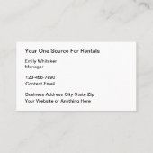 上品なパーティーレンタルセンター名刺 名刺 (裏面)